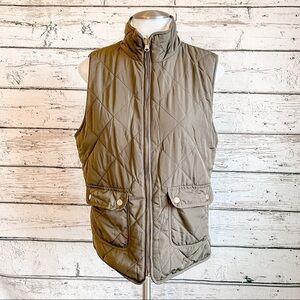 Green Sherpa fleece reversible vest
